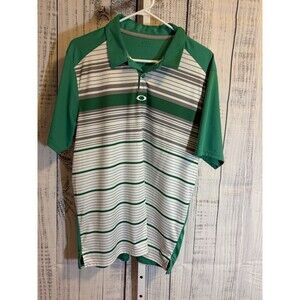 Oakley Men’s Golf Polo Size Large Green Stripes